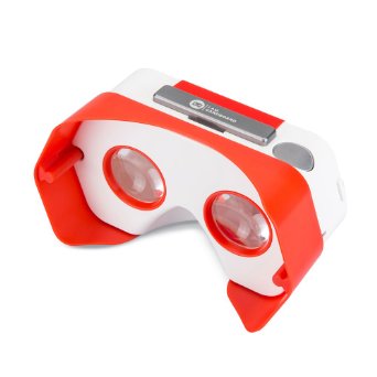 DSCVR Headset inspired by Google Cardboard v2 IO 2015 VR Gear for Apple iPhone and Android Smartphones - Google WWGC Certified Virtual Reality Viewer Red