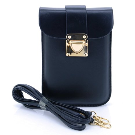 U-TIMES Women's Small PU Crossbody Shoulder Smart Cell Phone Bag Document Pouch