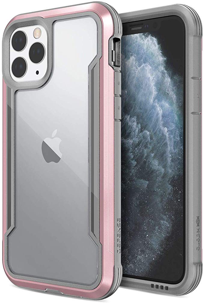 Defense Shield, iPhone 11 Pro Case - Military Grade Drop Tested, Anodized Aluminum, TPU, and Polycarbonate Protective Case for Apple 11 Pro, (Rose Gold)