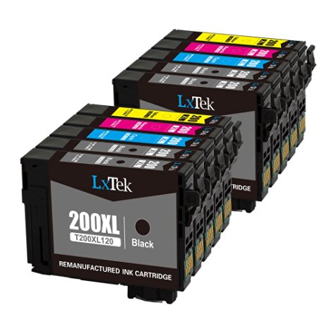 LxTek Remanufactured Ink Cartridge Replacement Set For Epson 200XL (4 Black|2 Cyan|2 Magenta|2 Yellow) 10 Pack Compatible With XP-200 XP-300 XP-310 XP-400 XP-410 WorkForce WF-2520 WF-2540 WF-2530