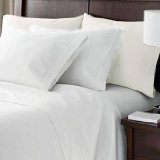 HC COLLECTION 4-Piece Bed Sheet and Pillowcase Set Queen Deep Pockets Hypoallergenic Wrinkle and Fade Resistant White