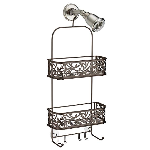 InterDesign Vine Hanging Shower Caddy – Bathroom Storage Shelves for Shampoo, Conditioner and Soap, Bronze