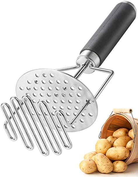 Potato Masher Stainless Steel, Potato Ricer, Potato Masher Hand, Masher Kitchen Tool, Ricer for Mashed Motatoes, Dual-Press Design