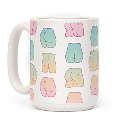 Kawaii Pastel Butt Pattern 15 OZ Coffee Mug by LookHUMAN