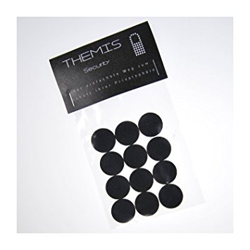 Themis Security Kamkover Pack of 12 pieces, diameter 20mm, foam rubber, 2 mm thick, self-adhesive Webcam Stickers for Covering Camera Lenses on Laptops, Webcams, Tablets, Mobile Phones