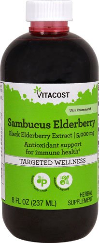 Vitacost Sambucus Elderberry Ultra Concentrated Black Elderberry Extract -- 5,000 mg - 8 fl oz