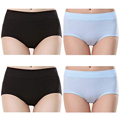Tunalt Fitness Women's Soft Cotton Briefs Underwear Breathable Middle Waist Panties