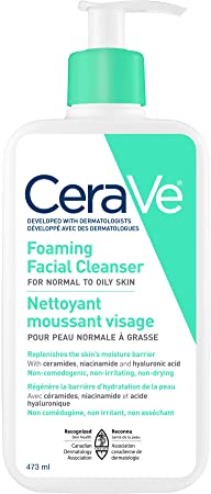 CeraVe Foaming Facial Cleanser | Daily Face Wash for Oily Skin | Fragrance Free, 473 Milliliters