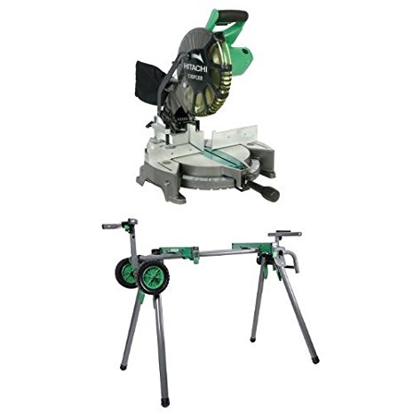 Hitachi C10FCE2 15-Amp 10-inch Single Bevel Compound Miter Saw and Heavy-Duty Miter Saw Stand