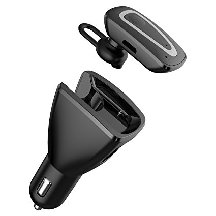 Bluetooth Earbuds,Car Charger,ELEGIANT 2 in 1 Wireless Headphones Earbuds with USB Car Charger Adapter with Mini Wireless Headset Hands-free Stereo Earphone with Mic