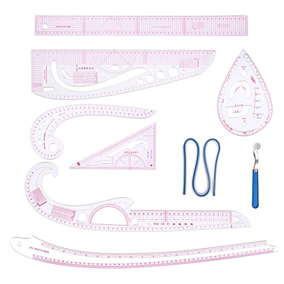 KINGSO Sewing Ruler Tailor Set French Curve Accessories Template Quilting Ruler Transparent Sewing Measurement Acrylic Ruler