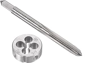 uxcell M5 x 0.8mm Metric Tap and Die Set, Machine Thread Screw Tap with Round Threading Die, Tap & Die Kit for Nut Screw Bolt Thread Repair