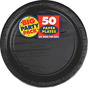 Big Party Pack Paper Luncheon Plates 7-Inch, 50/Pkg, Black