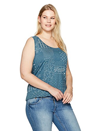 Lucky Brand Women's Plus Size Boro Patchwork Tank Top