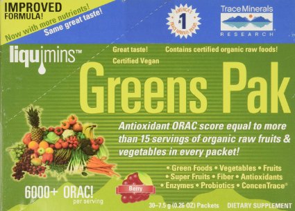 Trace Minerals Research PGG02 - Greens Pak, 30 Packets (Berry)