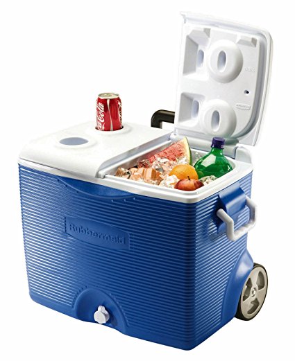 Rubbermaid 45 qt. Blue Wheeled Cooler