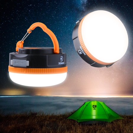 Dennov Portable USB Rechargeable LED Camping Lantern Flashlight & Power Bank, Magnetic Back