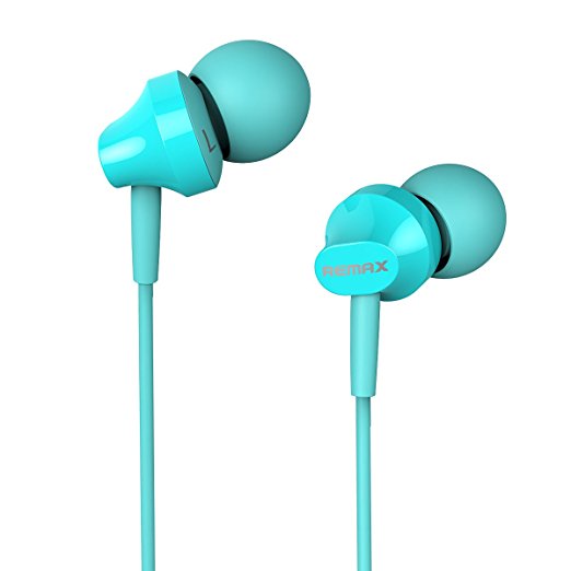 Remax Bass In-ear Earbuds Earphones Headset with Built-in Mic Stereo Noise Cancelling for Apple iPhone iPad iPod Android Samsung (Blue)