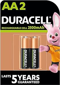 2X Duracell AA Rechargeable 2500mAh (1 Blister of 2 Batteries) 2 Rechargeable Stylus Batteries