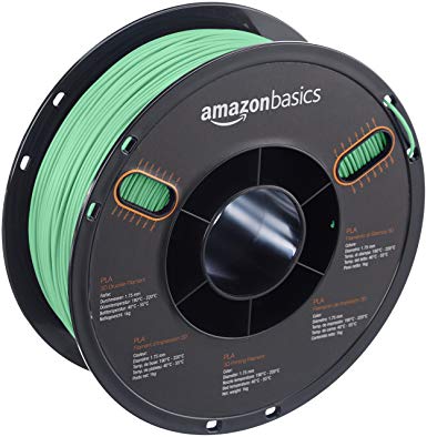 AmazonBasics PLA 3D Printer Filament, 1.75mm, Translucent Green, 1 kg Spool