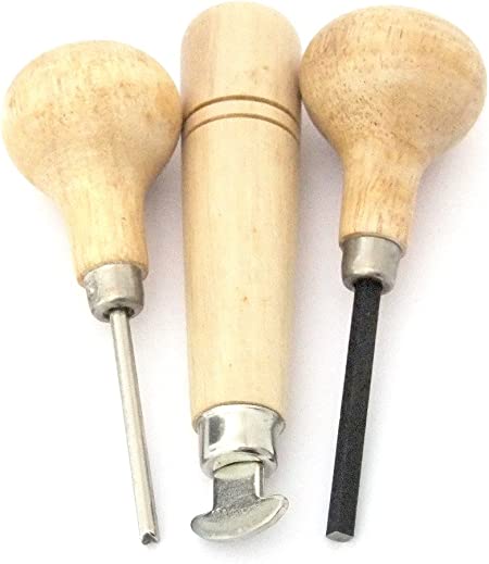 Beadsmith Wooden Pusher Set, Includes Bezel Roller/Square Prong Pusher/Groove Tip Prong Pusher