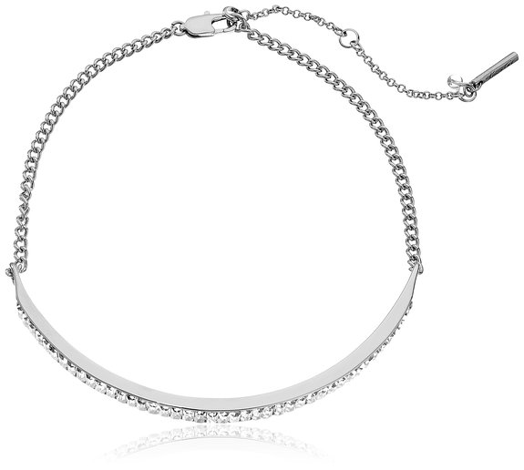 Kenneth Cole New York "Sparkled Baguette" Crystal Baguette Stone Choker Necklace, 12"   3" extender