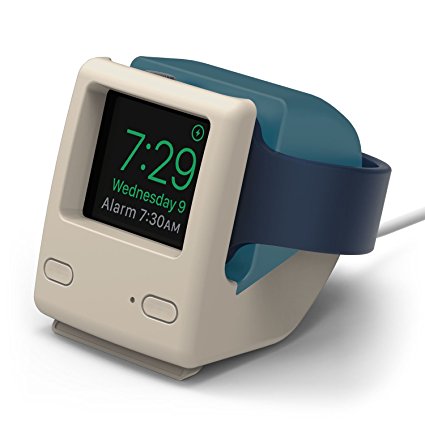 elago W4 Stand [Aqua Blue] - [Vintage 1998 Design][Supports Nightstand Mode][Cable Management] - for Apple Watch Series 1 and 2