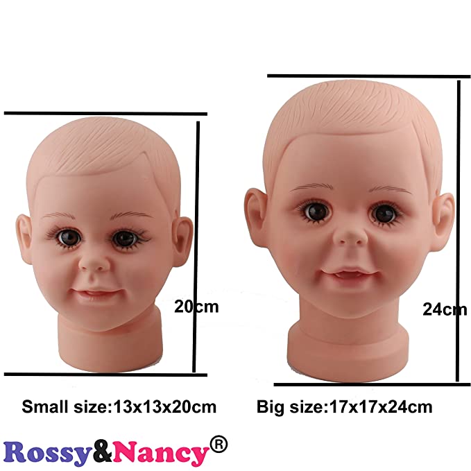 Rossy&Nancy Big Baby Boy Children Mannequin Manikin Head for Wig Hats Display Show Stand Model Mannequins