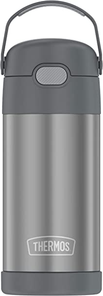 THERMOS FUNTAINER 12 Ounce Stainless Steel Kids Bottle, Grey