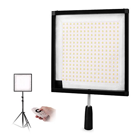 SAMTIAN FL-3030 12x12in Flexible LED Lighting Panel for Photography (CRI&gt;90, 5500K, 256 LEDs, Max 4500LM, 4 Channels Remote control, Moldable) Slim, Ultra Bright Light for Canon, Nikon, Olympus Camera