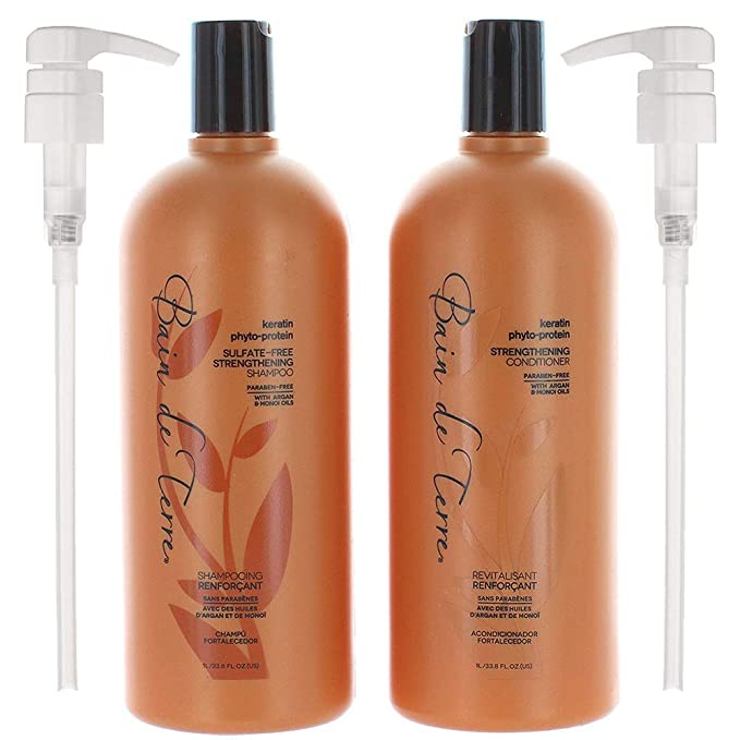 Bain de Terre Keratin Phyto-protein Strengthening Shampoo and Conditioner 33.8 Oz With Pump