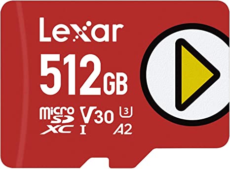 Lexar PLAY 512GB Micro SD Card, microSDXC UHS-I Card, Up To 150MB/s Read, TF Card Compatible-with Nintendo-Switch, Portable Gaming Devices, Smartphones And Tablets (LMSPLAY512G-BNNAG)