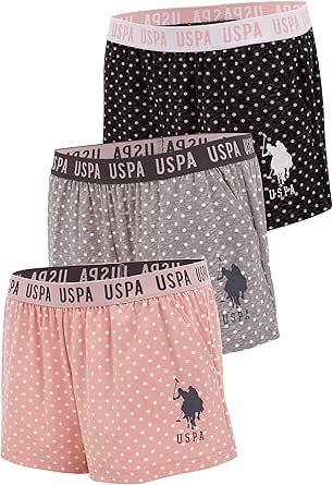 U.S. Polo Assn. Womens 3 Pack Elastic Waistband Pajama Sleep-Lounge