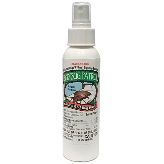 Bed Bug Patrol Travel Size Spray 3oz- 100% Natural Bed Bug Luggage Spray - Kill and Repel Bed Bugs in Your Luggage - Prevent Bed Bugs from Coming Home with You While Traveling.