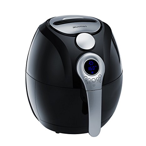 Electric Air Fryer, Blusmart Power Air Frying Technology with Temperature and Time Control LED Display 3.4Qt/3.2L 1400W Fry Basket & Recipe Book