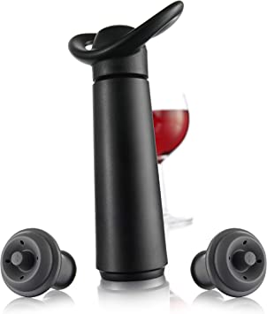 Vacu Vin Concerto Black (1 Pump, 2 stoppers) Wine Saver, Standard