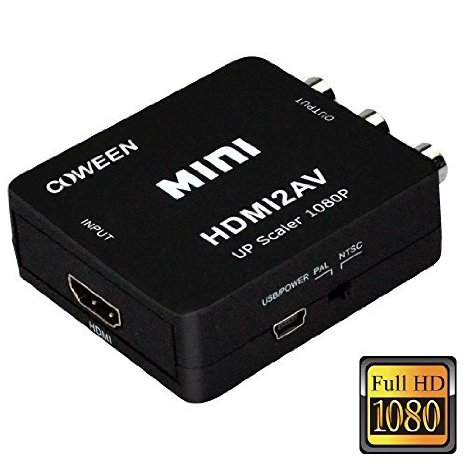 COWEEN HDMI to RCA Converter 1080P 3RCA CVBS HDMI to AV Composite Adapter DHCP RCA for TV Stick XBox PS4 DVD HDMI2AV
