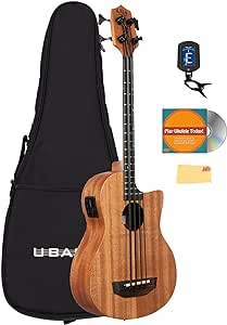 Kala UBASS-NOMAD-FS Nomad Acoustic-Electric U-Bass Bundle with Gig Bag, Tuner, Austin Bazaar Instructional DVD, and Polishing Cloth