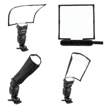 Fomito Foldable Speedlight Reflector Snoot Sealed Flash Softbox Diffuser Bender