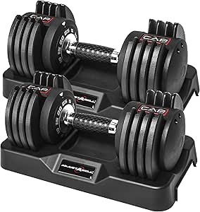 CAP Barbell ADJUSTABELL Adjustable Dumbbell Weights - Pair | 25 & 55 lb Pair Weight Option