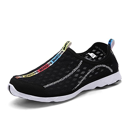Feetmat Men's Mesh Slip On Water Shoes Quick Drying Aqua Water Shoes Breathable