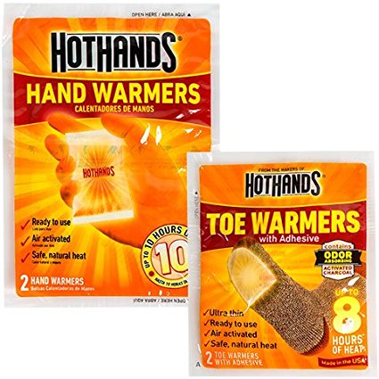 HotHands Hand & Toe Warmers - Long Lasting Safe Natural Odorless Air Activated Warmers - 10 Pair OF Hand Warmers & 2 Pair Of Toe Warmers