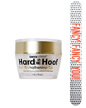 Hard As Hoof Nail Strengthening Cream with Coconut Scent Nail Strengthener, Nail Growth & Conditioning Cuticle Cream Stops Splits, Chips, Cracks & Strengthens Nails with File, 1 oz