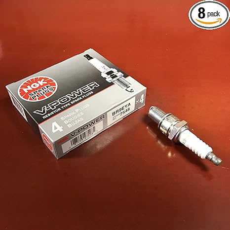 NGK V-Power Spark Plugs - Stock #7548 - BR9EYA - Solid Tip - Pack of (8)