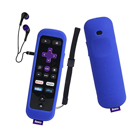 Roku Gaming Remote Case SIKAI Shockproof Protective Case For Roku 3 (4230 and 4200) Roku 2 (4210) RC54R Enhanced Remote Anti-Slip Washable Dust-Proof Anti-Lost With Hand Strap (Blue)