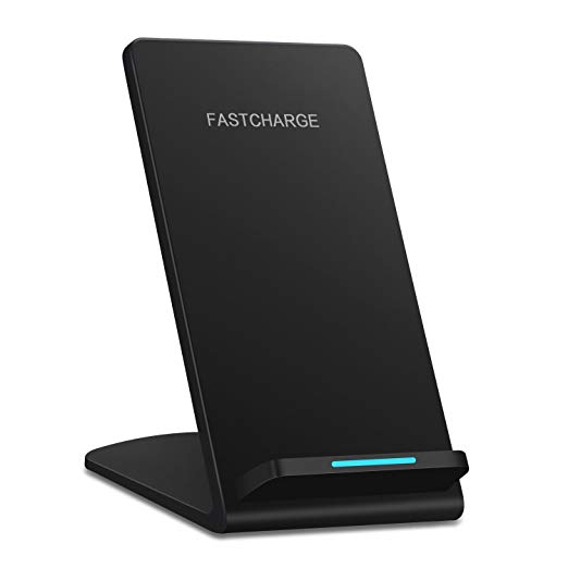 Wireless Fast Charger, Qi Wireless Charging Stand Pad iPhone X/iPhone 8/8 Plus/Samsung Galaxy S6 S6 Edge Note 5 Note 8 S7 S7 Edge S8 S8 Plus