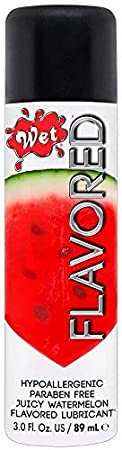 Wet Flavored Water Based Gel Lubricant, Watermelon, 3.6 Ounce