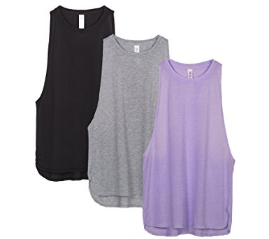 icyzone Yoga Tops Activewear Workout Clothes Sports Racerback Tank Tops For Women