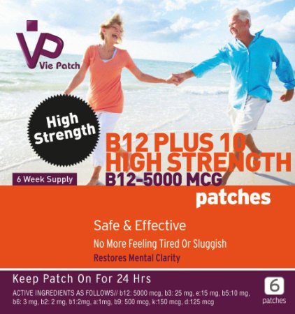 Viepatch Vitamin B12 Plus 10 High Strength Patches 5000mcg - 6 week supply