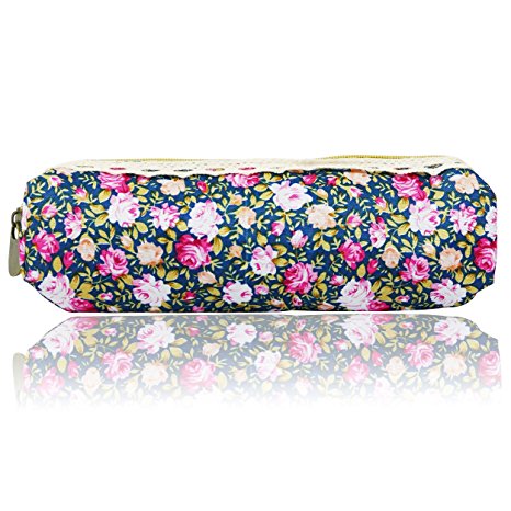 Katara Pencil Case Pencil Pouch School Pencil Case with Floral Design in Pink, Pack of 1